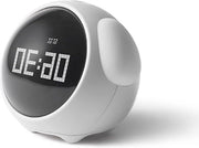 Alarme digitale con display temperatura e espressione letto con modalità sonno per bambini ragazzi ragazze bianco.
