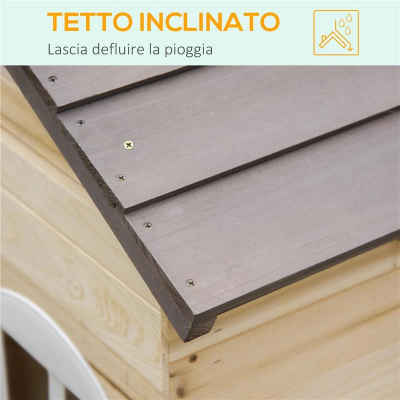 CASETTA BIMBI 3-7 ANNI A 2 FINESTRE CON PORTAVASI E PANCHINA, IN LEGNO DI ABETE E PP, 113LX94X134.5 CM