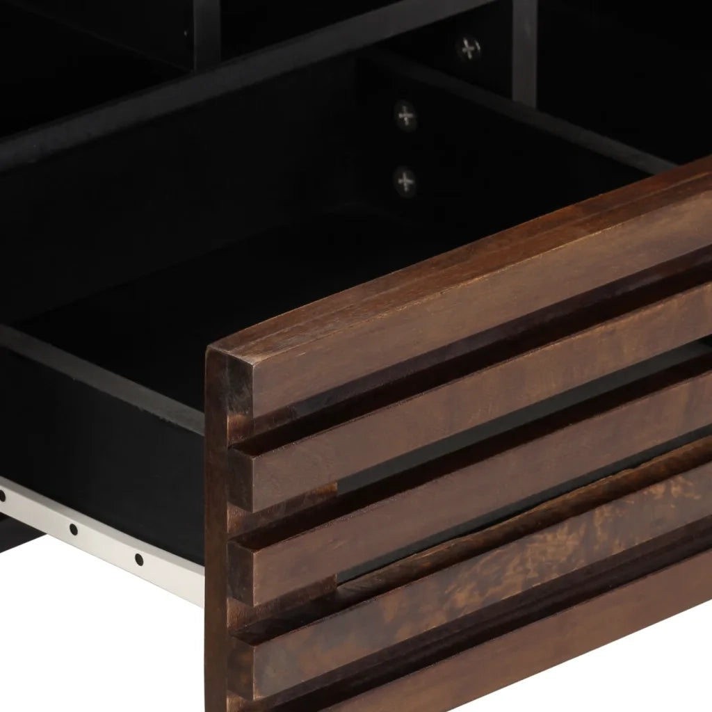 Mobile Porta TV Marrone 100x34x46 cm in Legno di Mango