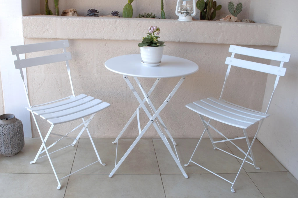 Set tavolo e sedie da giardino pieghevoli bianco – Positano - TRSP08PO