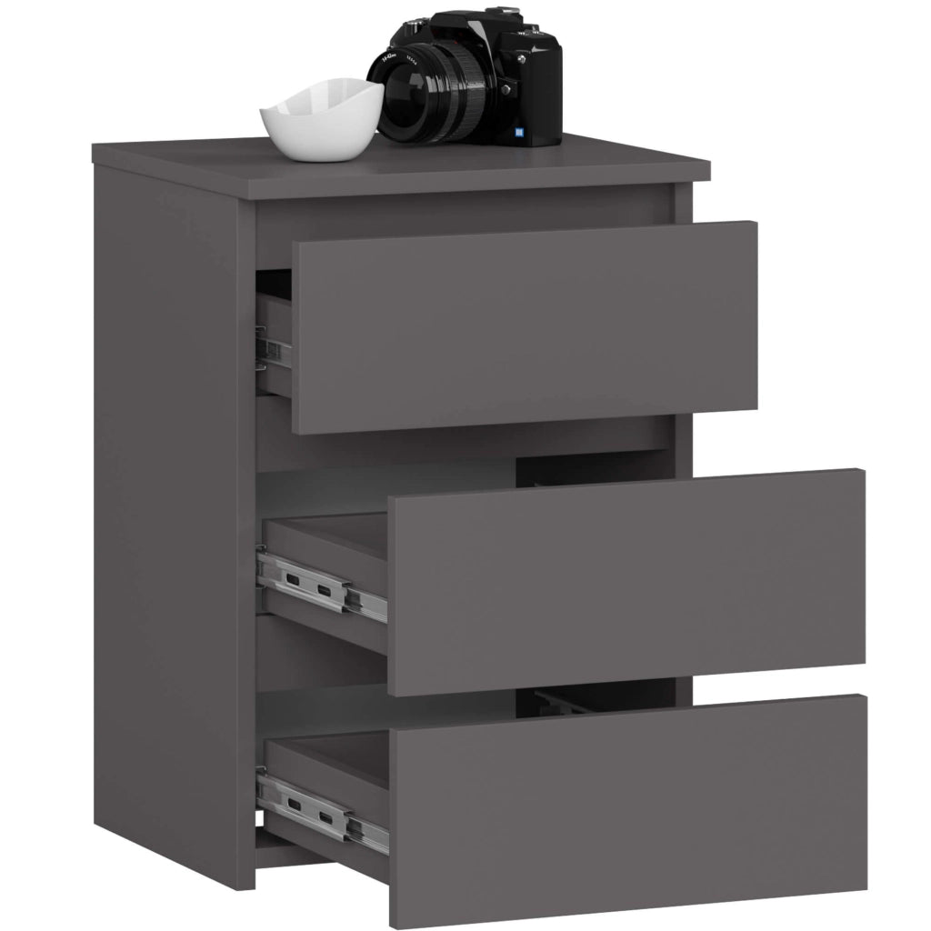 Comodino AKORD CL3 Grigia Grafite 40 cm 3 cassetti 40x35x57 cm
