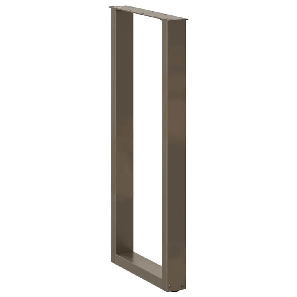 Set di 2 gambe per tavolo da bar a forma di U 40 x 100 cm design moderno con piedini regolabili acciaio naturale 02_0057471