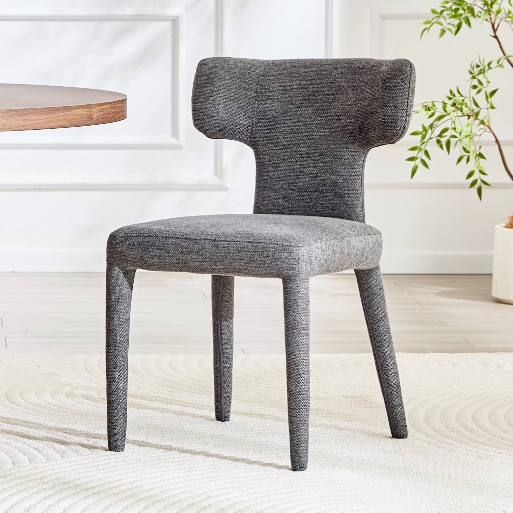SEDIA Imbottita in Tessuto Grigio Set da 2 pezzi 80,7 cm