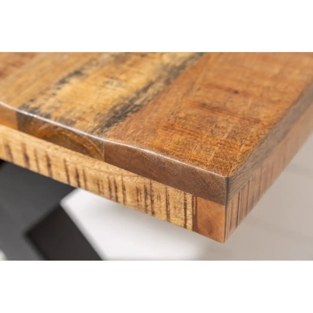 Tavolo da pranzo LODEN – Legno massiccio di mango verniciato – 240 cm – Stile industriale