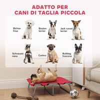 Brandina per Cani Piccoli Pieghevole 71x58x20 cm per Interno ed Esterno Rosso