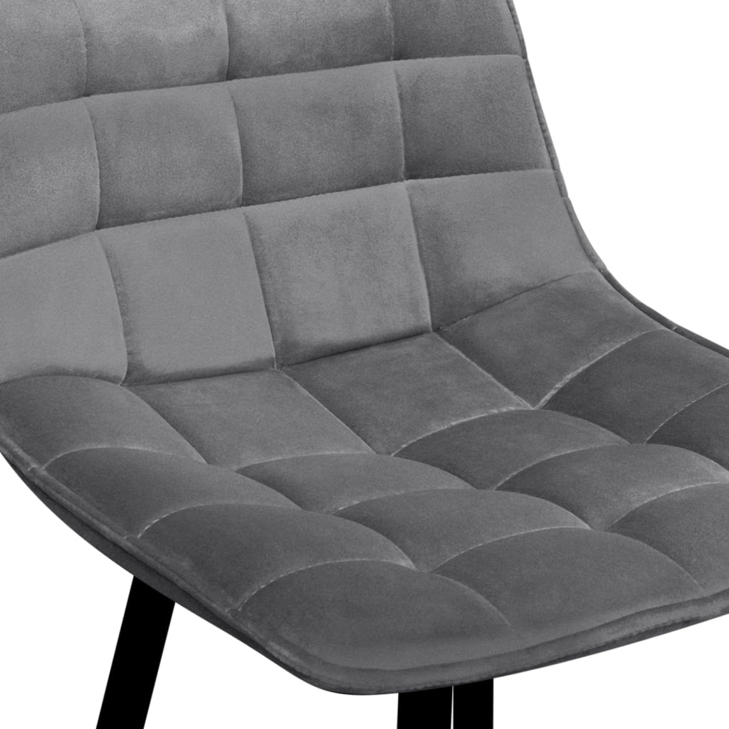 Set di 4 sgabelli da bar in velluto grigio chiaro MADY