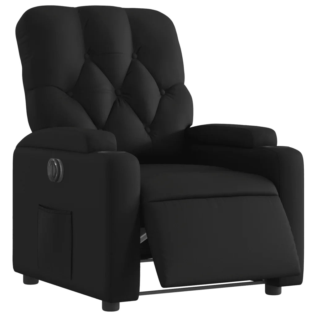 Divano Sedia-Poltrona Reclinabile Elettrica Nera in Similpelle 884073
