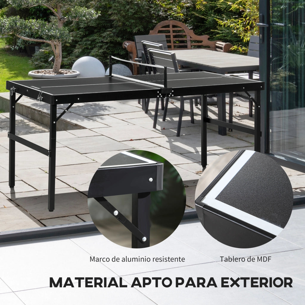 Tavolo da Ping Pong Pieghevole ¨C Xylo ¨C Telaio Alluminio Nero 152x76x72 cm