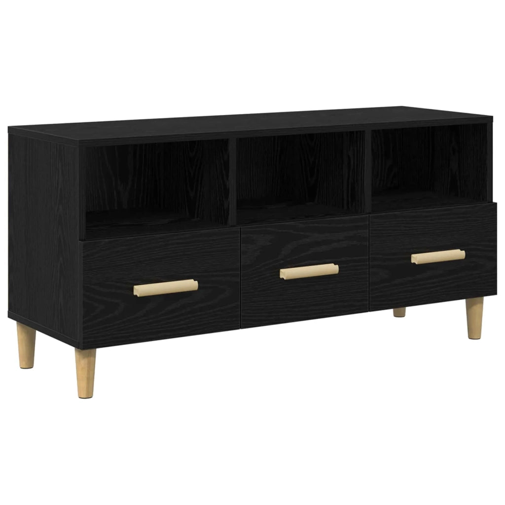 Mobile TV-Credenza per TV Rovere Nero 102 x 36 x 50 cm Legno multistrato