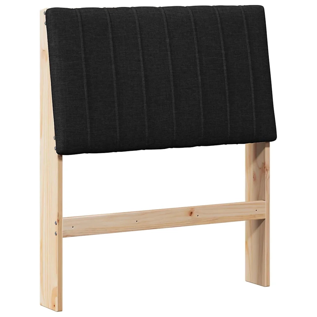 Testiera imbottita-Testiera con Cuscini-Testata Nero 80 cm Pino massello 402077