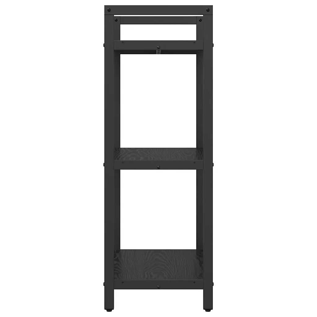 Libreria-Scaffale per Libri-Mobile di Stoccaggio Rovere Nero 56 x 34 x 96 cm Legno multistrato