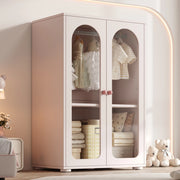 Armadio per bambini, ante trasparenti in acrilico, maniglie in ceramica, 80??50??120 cm, rosa