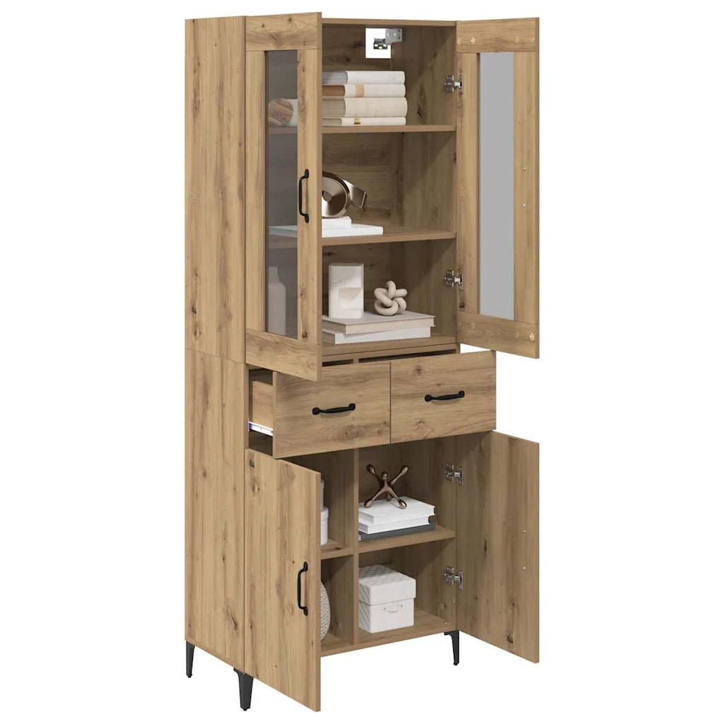 Credenza con Cassetto-Buffet-Armadio da cucina Rovere artigianale 69,5 x 34 x 180 cm 462307