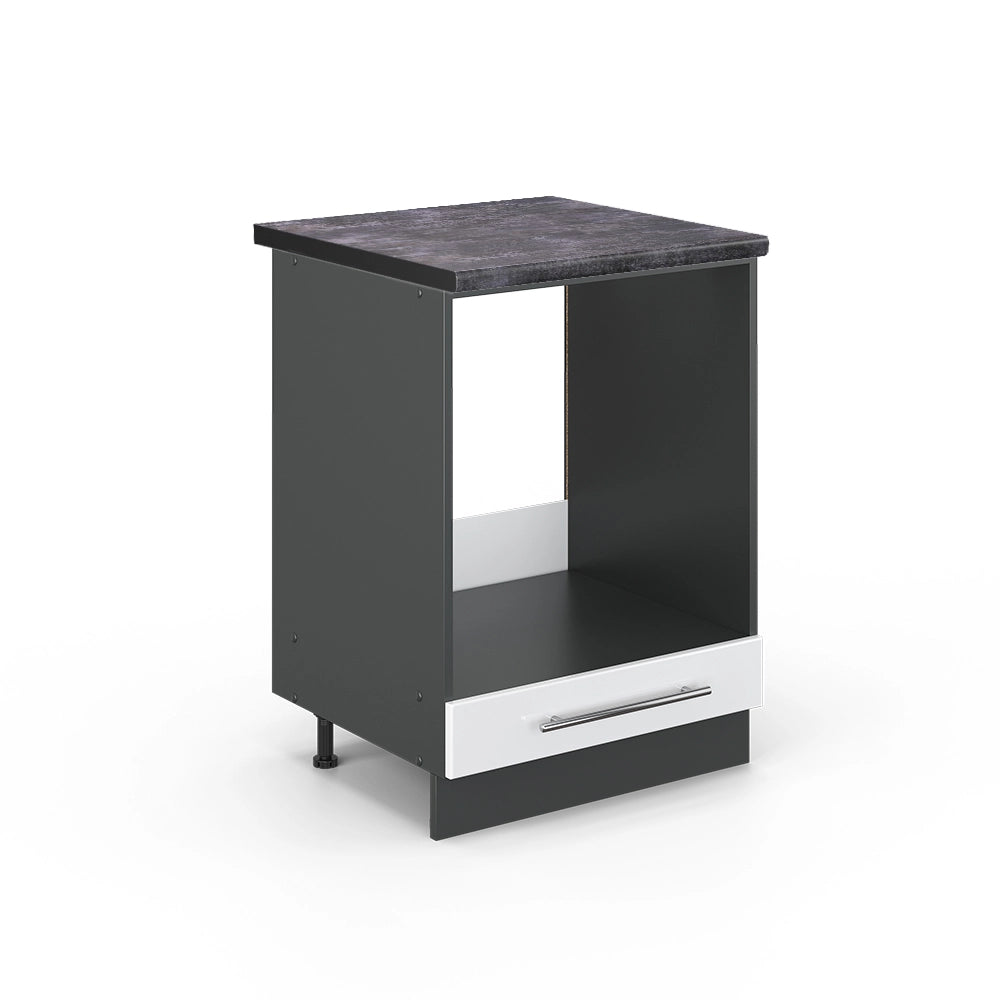 Mobile per forno da incasso Fame-Line Bianco lucido/Antracite 60 cm, PL Antracite Vicco