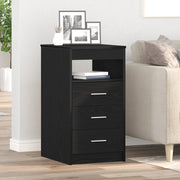Cassettiera Rovere Nero 40x50x76 cm in Legno Multistrato