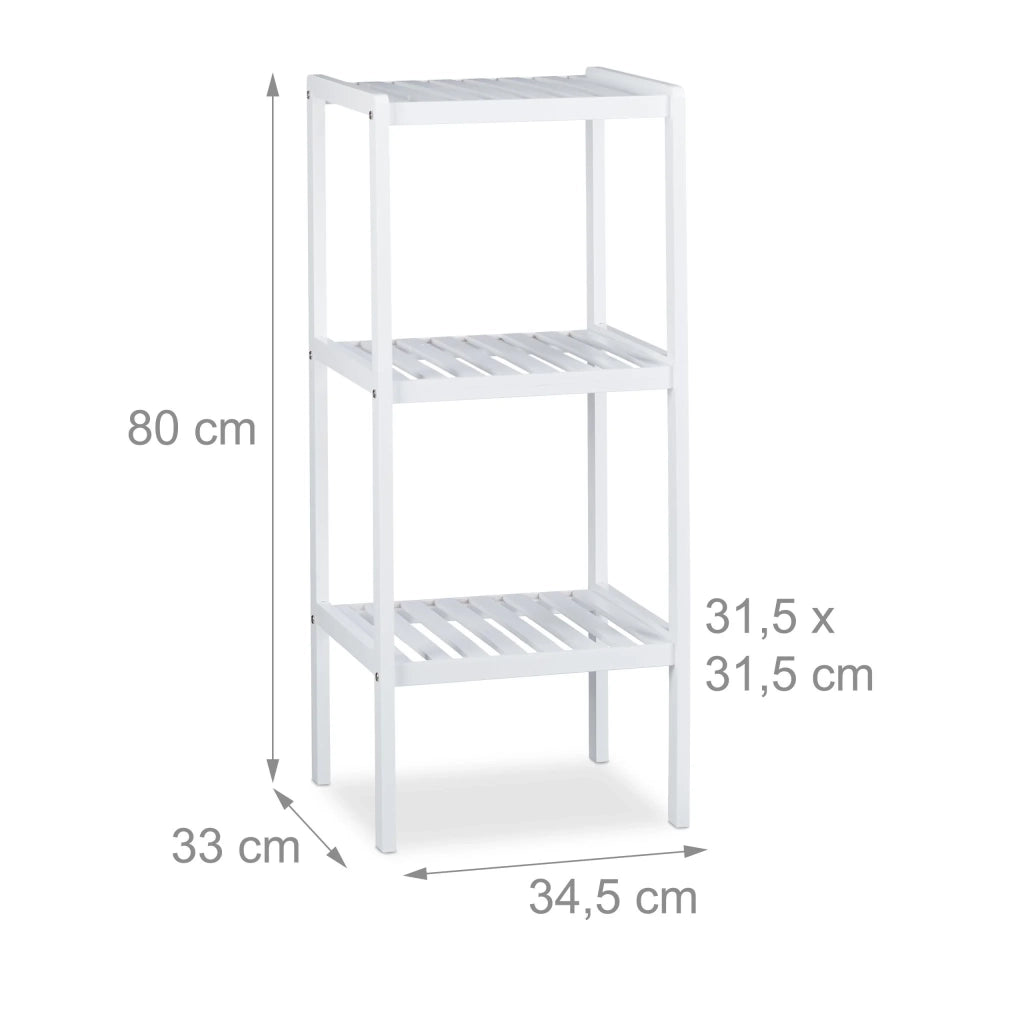 Scaffale portaoggetti da terra 3 livelli 90 x 30 x 30 cm in bambù naturale 13_0003500