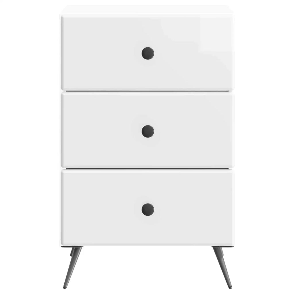 Armadio da Notte con cassetto Bianco Lucido 43 x 41 x 66,5 cm 895479