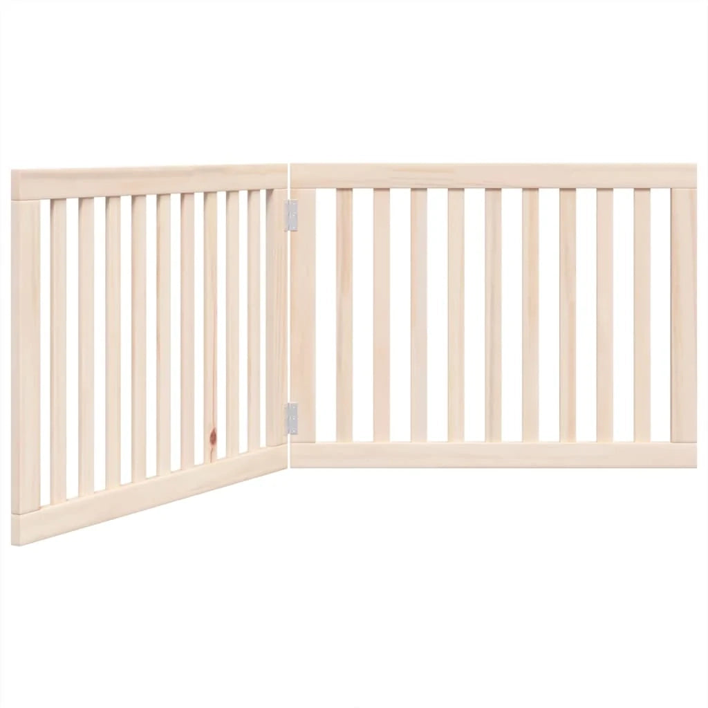 Cancelletto di sicurezza pieghevole per cani 2 pannelli 160 cm legno di pioppo marrone 02_0023030