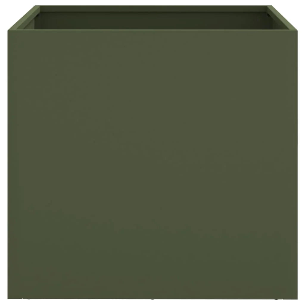 Fioriera aiuola rialzata fioriera aiuola giardino terrazza set da 2 oliva 49 x 47 x 46 cm acciaio verde 02_0039086