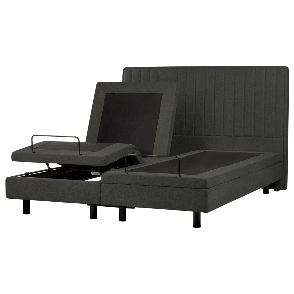Letto matrimoniale grigio scuro regolabile elettricamente con telecomando 180 x 200 cm stile moderno