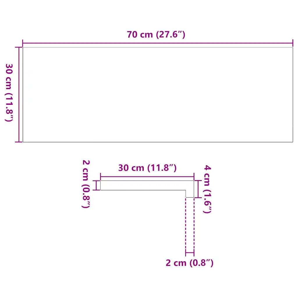 vidaXL Davanzali 2 pz Marrone Chiaro 70x30x2 cm Legno Massello Rovere