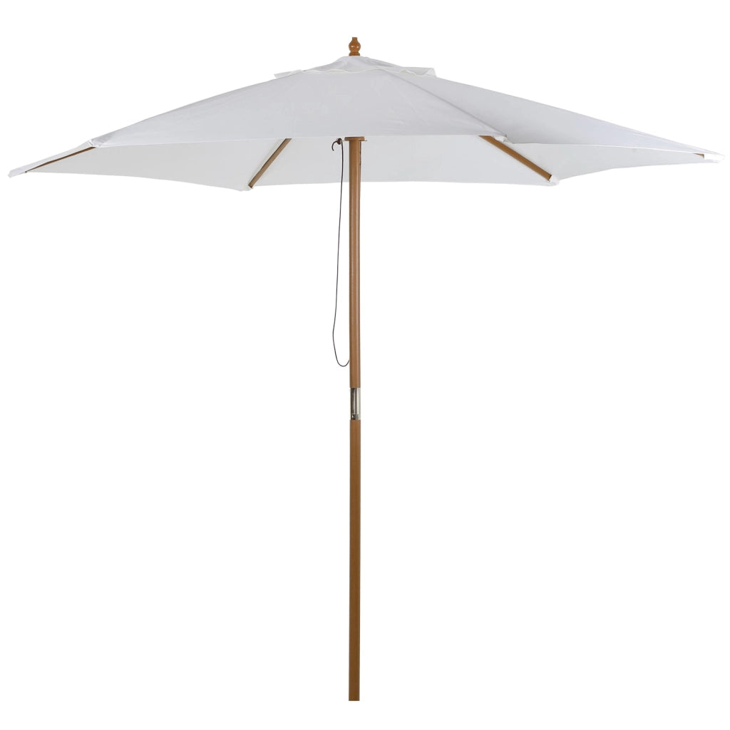 Ombrellone da Giardino Ø2,5x2,3 m Palo Ø38 mm in Bambù Bianco