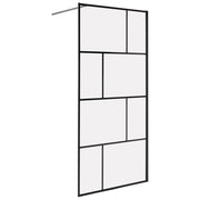 Schermo doccia nero in vetro temperato telaio in alluminio 90 x 195 cm Walk In Wet Room Bagno Doccia