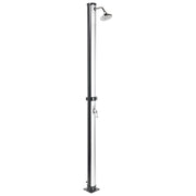 Set doccia miscelatore da esterno in PVC nero e argento con funzione pioggia alimentato ad energia solare Giardino moderno