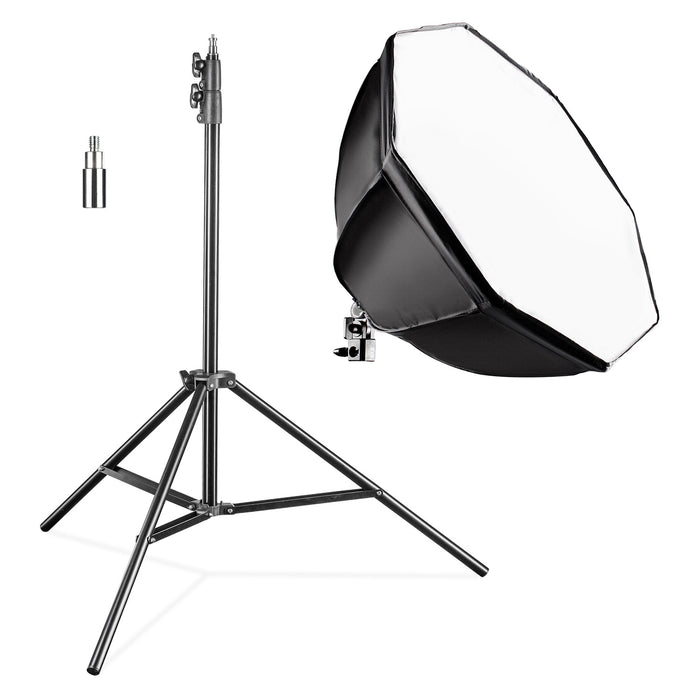 set Softbox ottagonale 55 cm con LED 35 W incl. stativo per luci FT-8051 fino a 260 cm, luce diurna 5000 K, per studio foto set fotografico