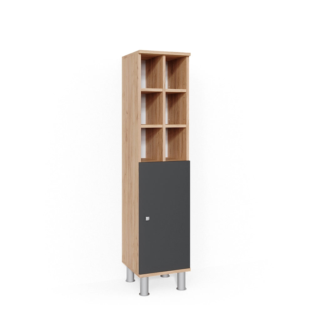 Mobiletto bagno Fynn Antracite 30 x 130.6 cm porta grande Vicco