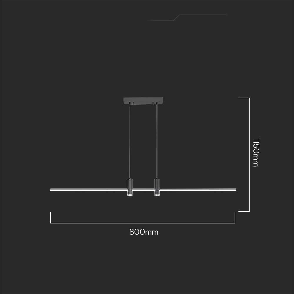 Lampada sospensione LED 19W 3000K nera V-TAC VT-7827
