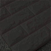 Trade Shop - Pannello Spugna 3d Mattoni Colore Nero Adesivo Pareti Sfondo Casa Muri 70x70cm -