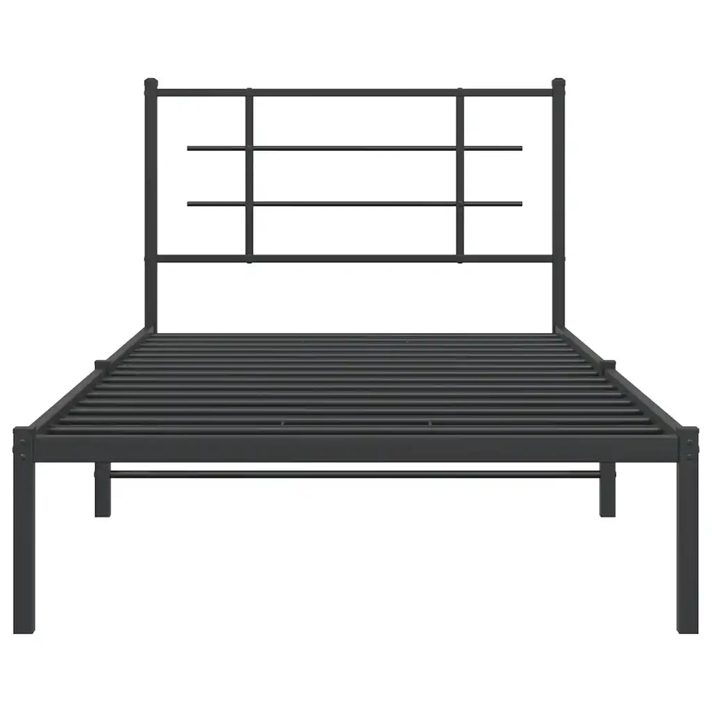 Giroletto con Testiera Metallo Nero 100x200 cm 355556