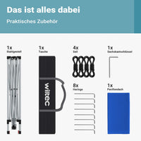 Gazebo pieghevole blu, 2,5 x 2,5 x 2,7 m con chiusura centrale, Tenda per fiere eventi mercati