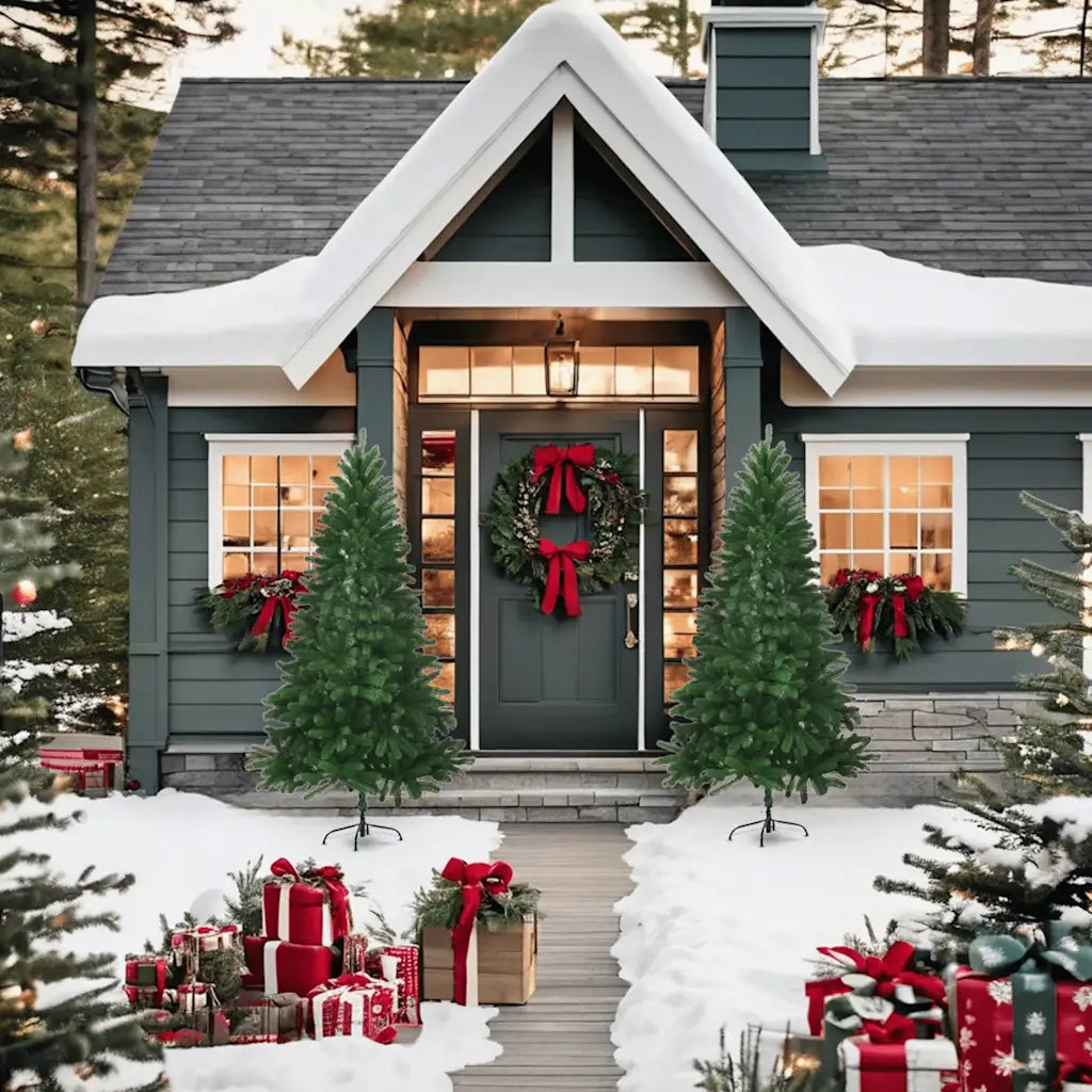 Albero di Natale | Decorazioni natalizie Artificiale Realistico con Punte 150 cm Verde