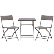 Set da Giardino Pieghevole 3 Pezzi in Rattan e Metallo ¨C zephmum ¨C Nero