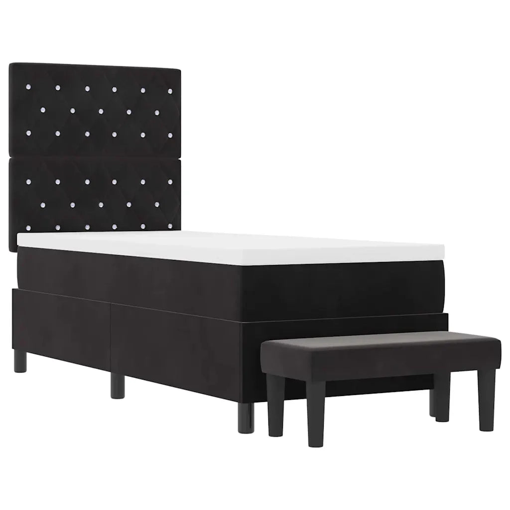 Letto a molle con materasso Nero 80 x 200 cm Velluto 3344410