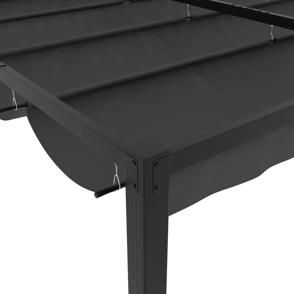 Gazebo da Giardino con Tetto Retrattile Antracite 3x3 m Acciaio 4003962