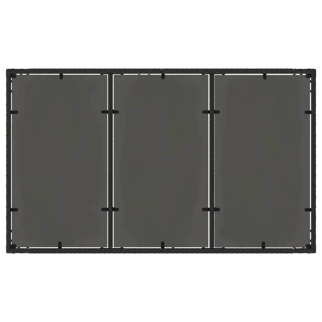 Tavolo da Giardino Piano in Vetro Nero 150x90x75 cm Polyrattan 365531