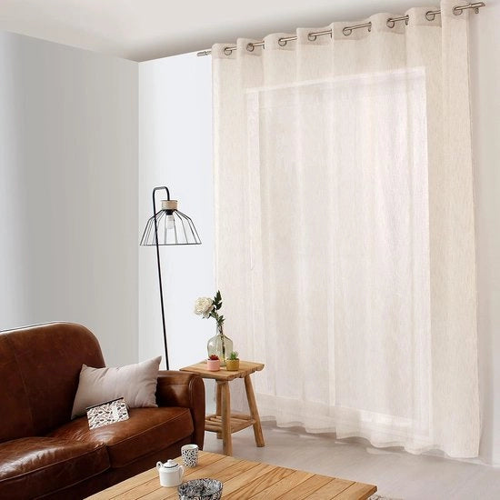 Gordiglio in ecru a effetto lino - 300 x 240 cm - 16 occhi - 100% poliestere