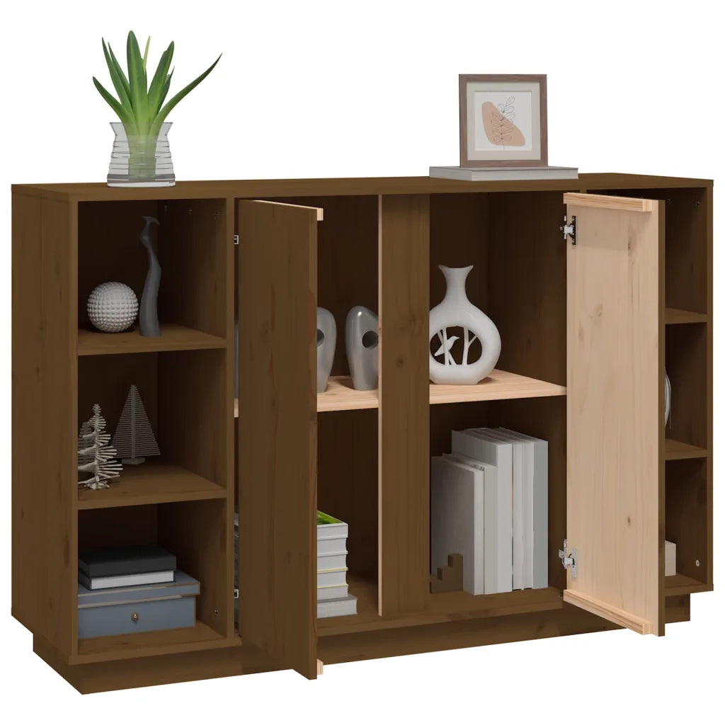 Credenza-Buffet-Armadio da cucina ambra 120x35x80 cm in Legno Massello di Pino 775853