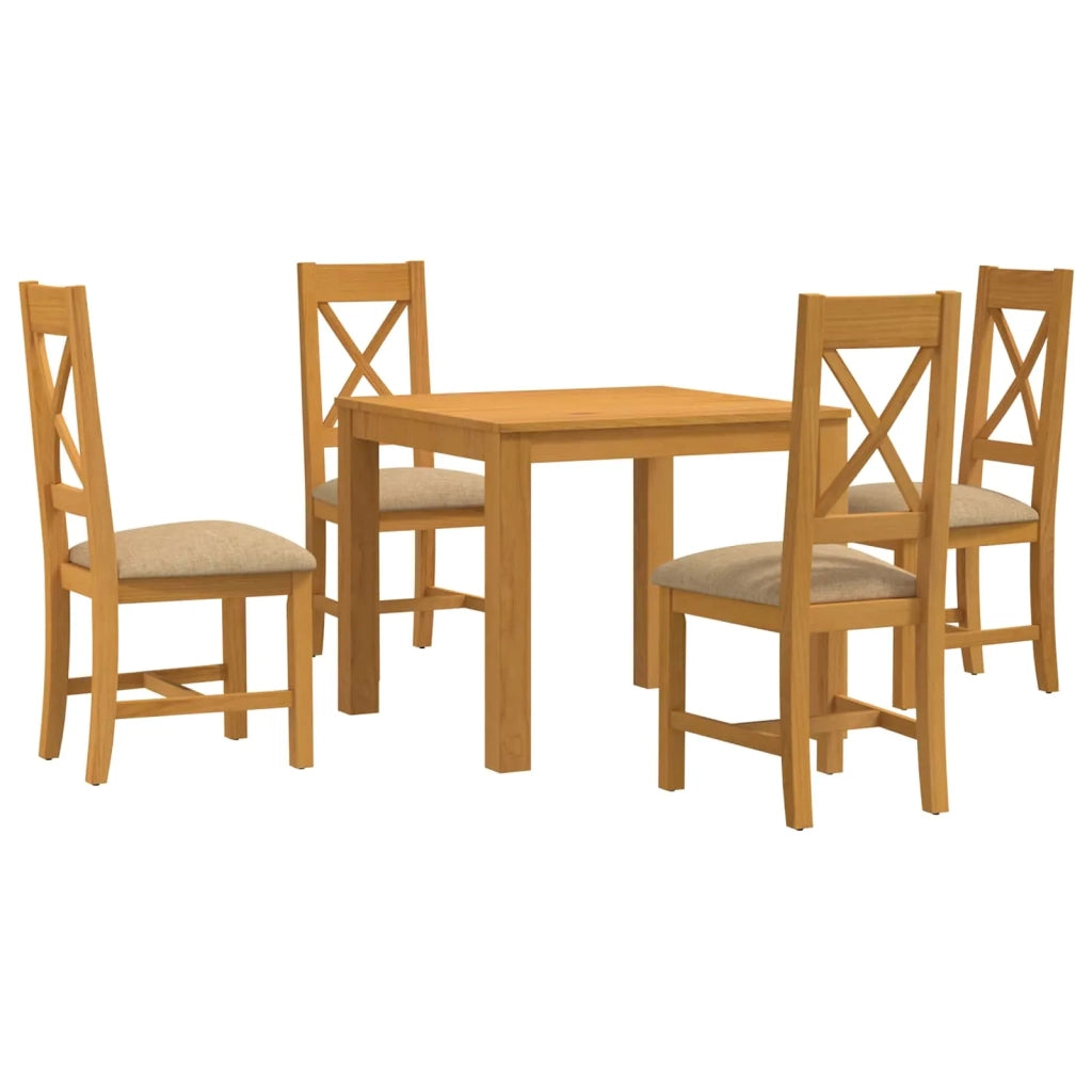 Set da pranzo 5 pz Beige Legno di Quercia Massello 3430345