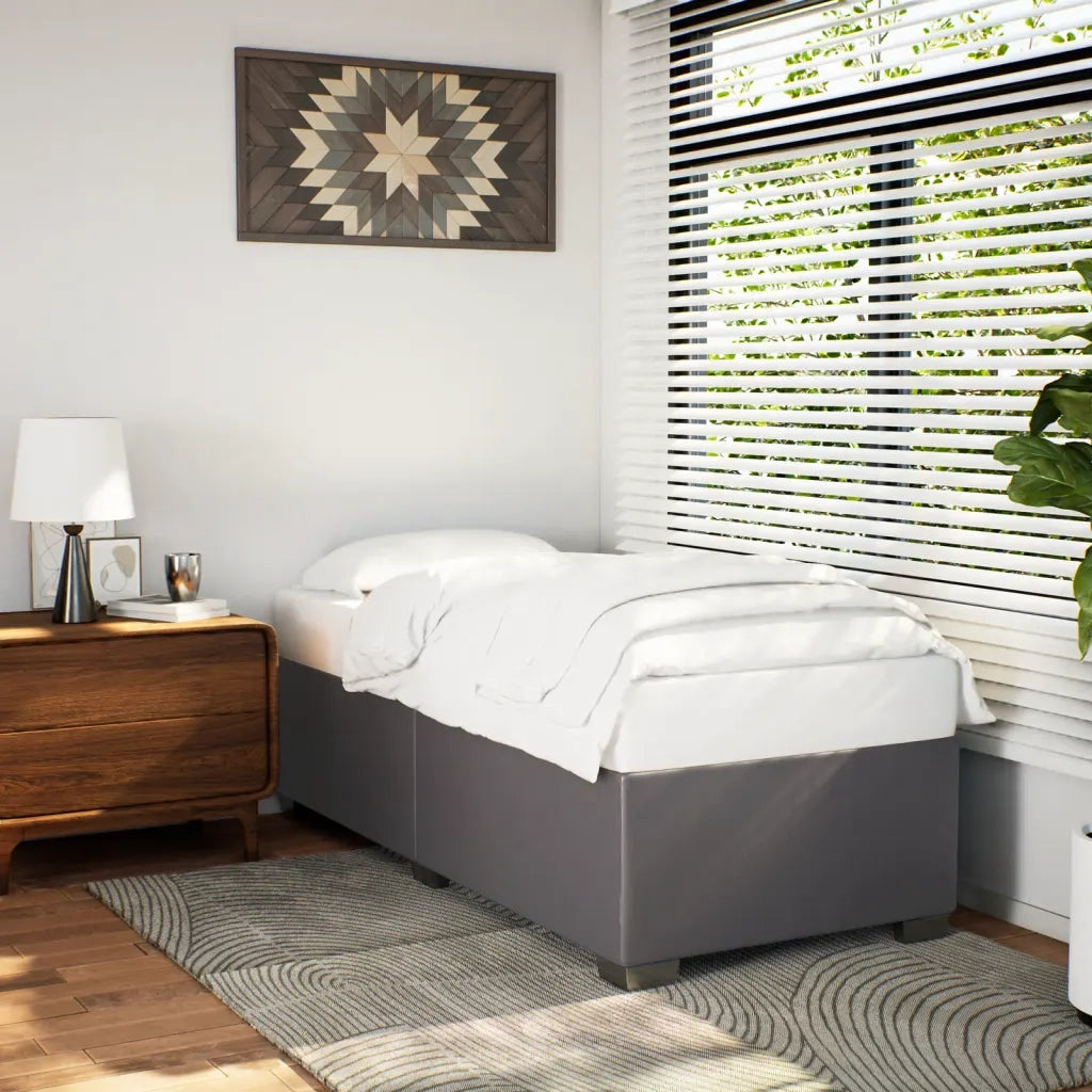 Giroletto-Struttura Letto Grigio 90x190 cm in Similpelle 842953