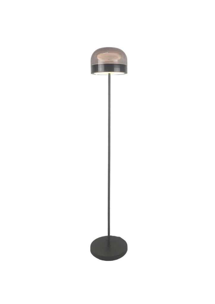 Lampada da terra nera vetro fumé LED CCT 20W Xelira