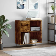 Mobile Porta Dischi Rovere Fumo 84,5x38x89 cm Legno Multistrato 831777