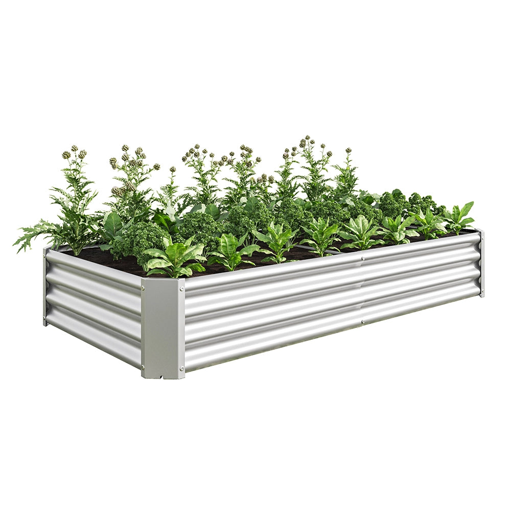 Aiula rialzata-Xylo-Metallo-design stabile, antiruggine, senza fondo, per orto/giardino