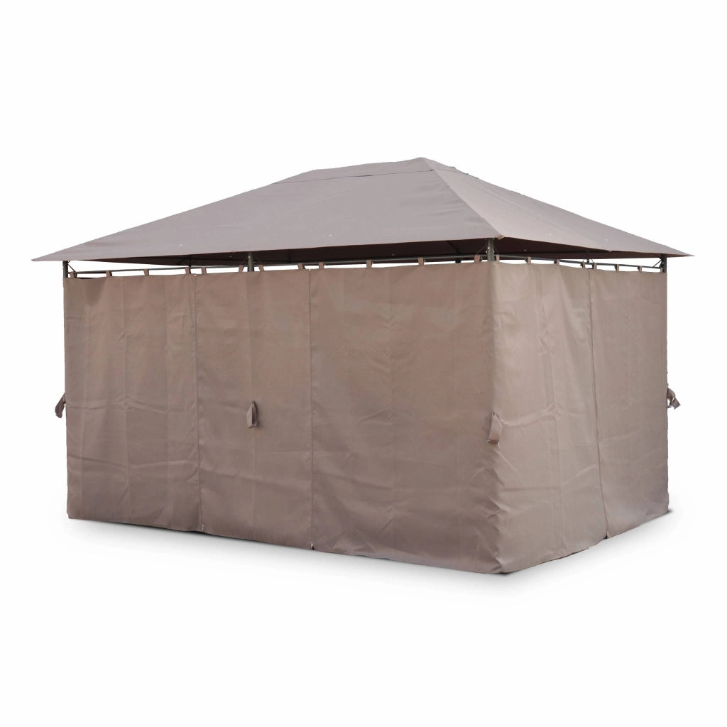 Gazebo da giardino 3x4m struttura in alluminio con tende scorrevoli,