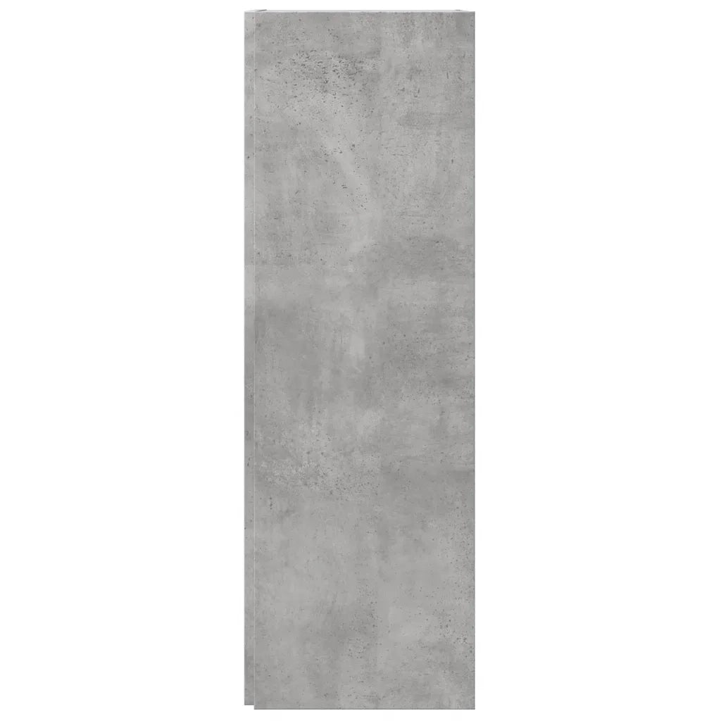 Elegante mobile angolare compatto 33 x 33 x 100 cm con 3 scomparti stile soggiorno legno composito grigio cemento 02_0047971
