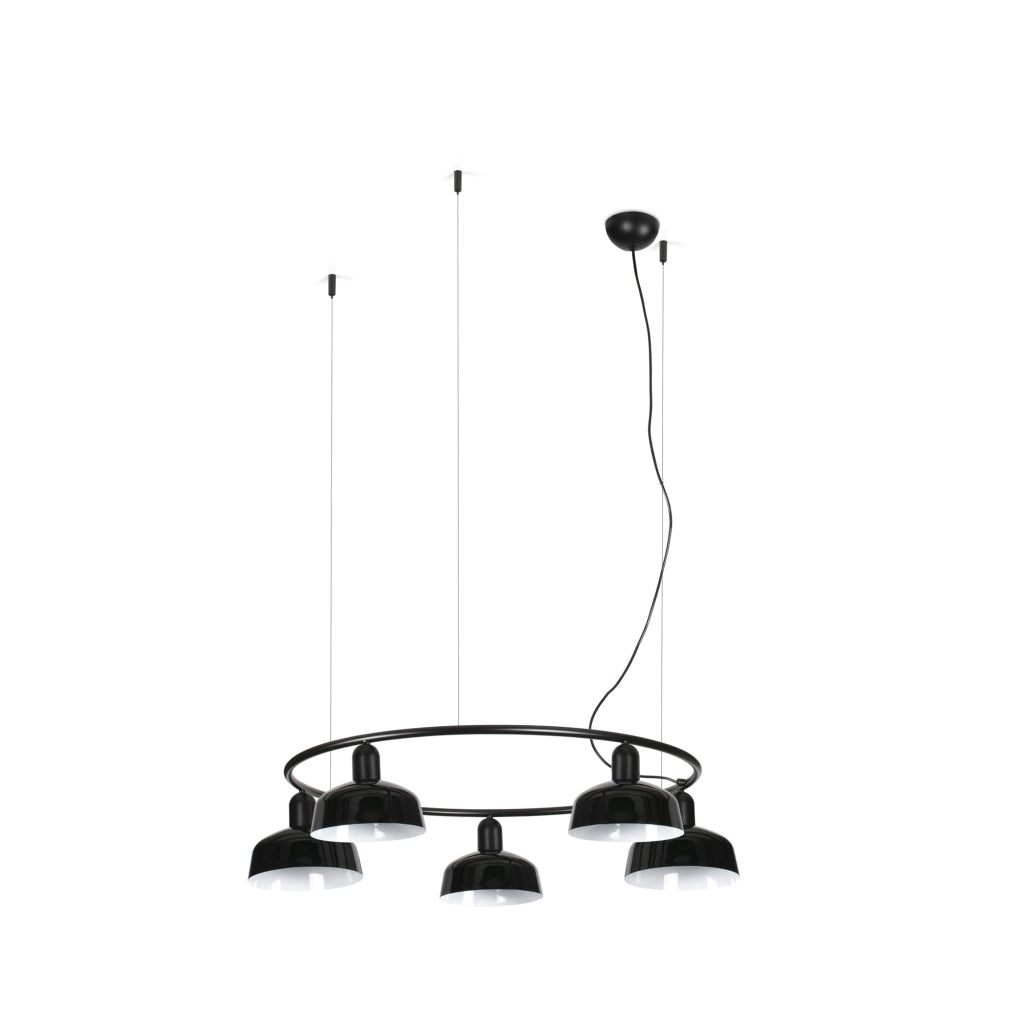 TATAWIN S metallo 5L Lampada sospensione circolare nera