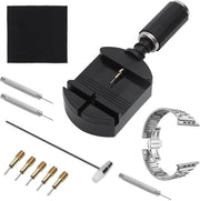 Set di riparazione orologeria 11 pezzi - Strumenti per regolazione dell'orologio - Strumenti per orologio a cintura - Set per rimozione ingranaggi - Strumenti per accorciamento - Materiale in acciaio inossidabile/komposito - Strumenti orologio